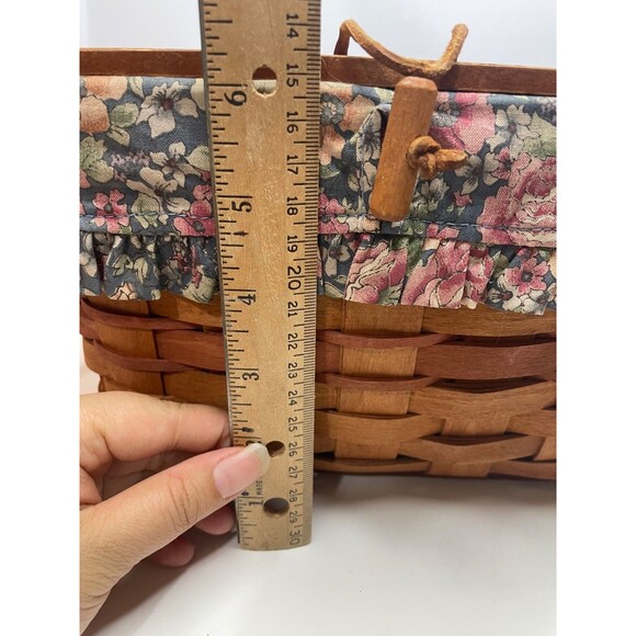 Longaberger 1991 Mothers Day LID Purse Basket / Floral Fabric Liner (Retired) - Picture 12 of 13